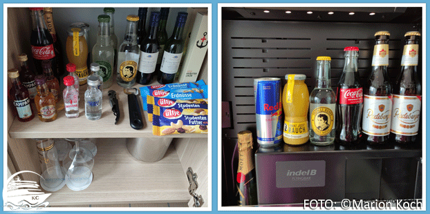 Minibar Suitenleistungen auf AIDAcosm - Minibar