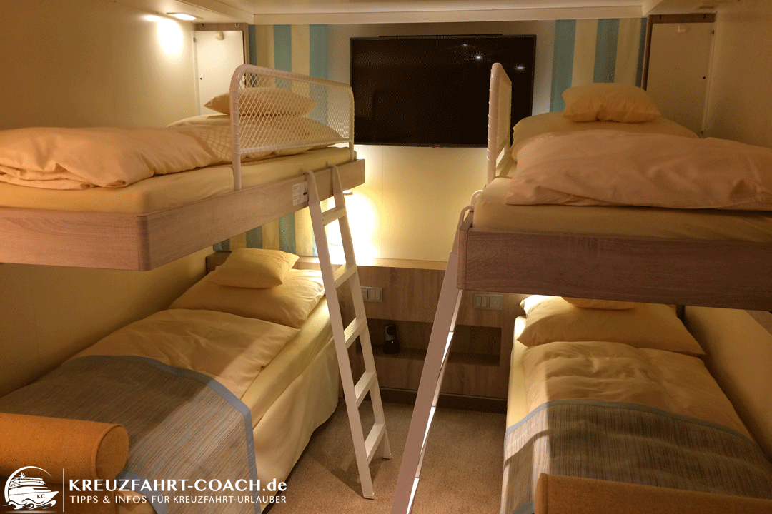 Innenkabine mit 4 Betten auf AIDAperla AIDAperla Kabinen - Innenkabine mit 4 Betten