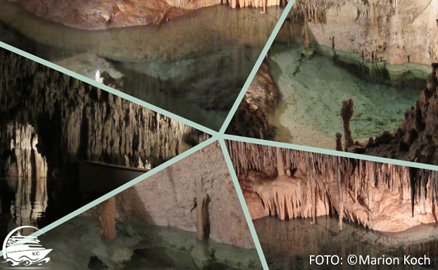 Seen, Stalakmiten und Stalaktiten in den Höhlen Ausflugstipps Mallorca - Die Drachenhoehle