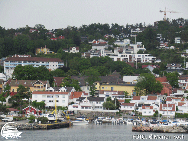 Blick auf Drøbak vom Schiff Ausflugstipps Oslo - Blick auf Drøbak vom Schiff