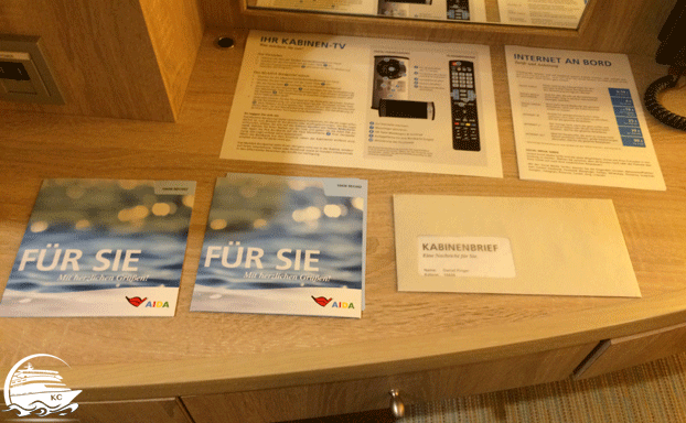 AIDAprima Innenkabine - Schreibecke AIDAprima Innenkabine - Schreibecke