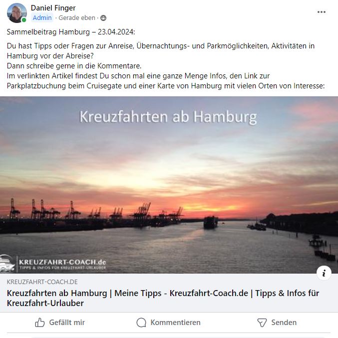 Muster Sammelbeitrag für Hamburg Facebook Gruppe erstellen - Muster Sammelbeitrag für Hamburg