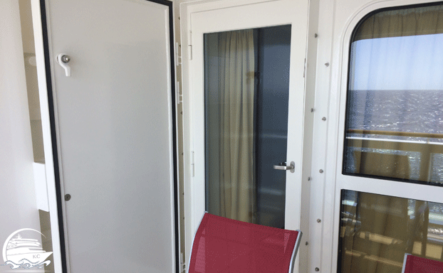 Balkontür AIDAperla Kabinen Bewertung - Kabine 5258 - Balkontür