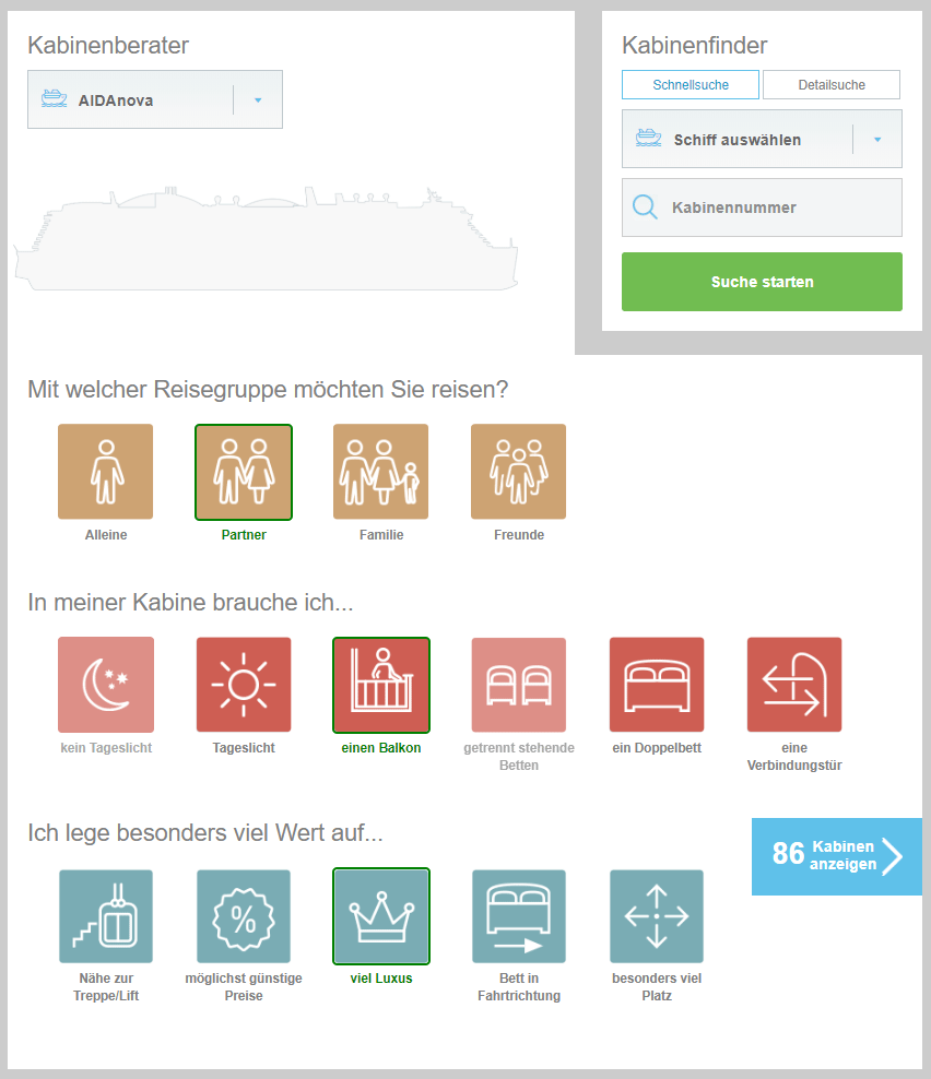 AIDA Kabinenfinder | Lage der Kabine: Meine Tipps 3 aida kabinenfinder screenshot