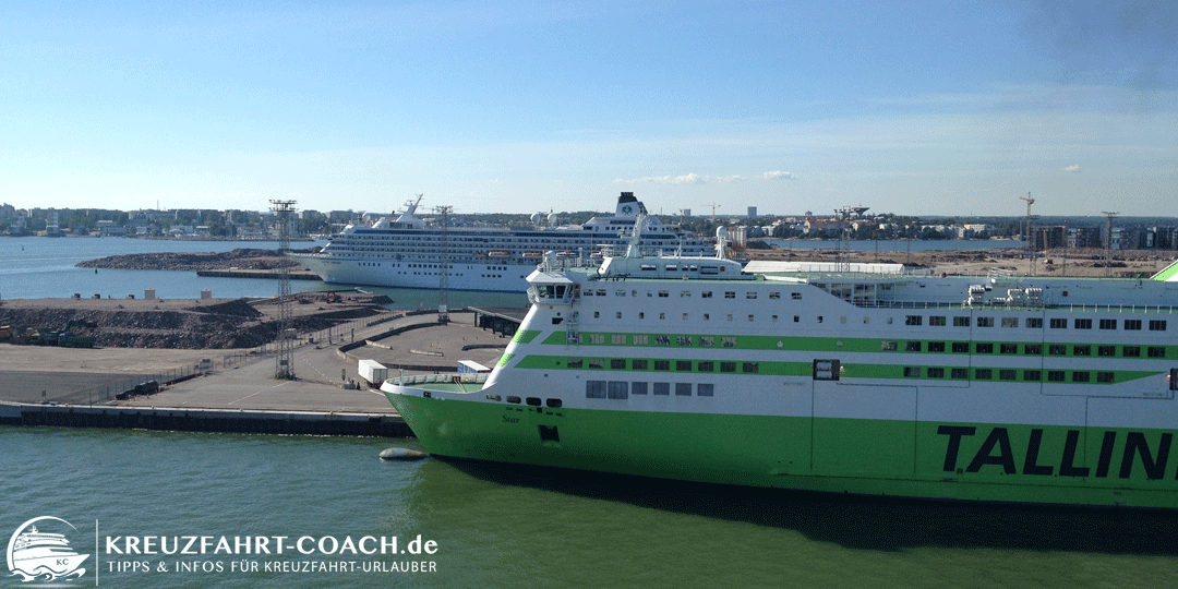 Schiffe im Kreuzfahrthafen von Helsinki